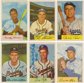 1954 Bowman Collection (75+) Including Signed Cards (50) - Beckett